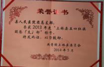 荣获2013年度“上林县五四红旗团总(支)部”称号